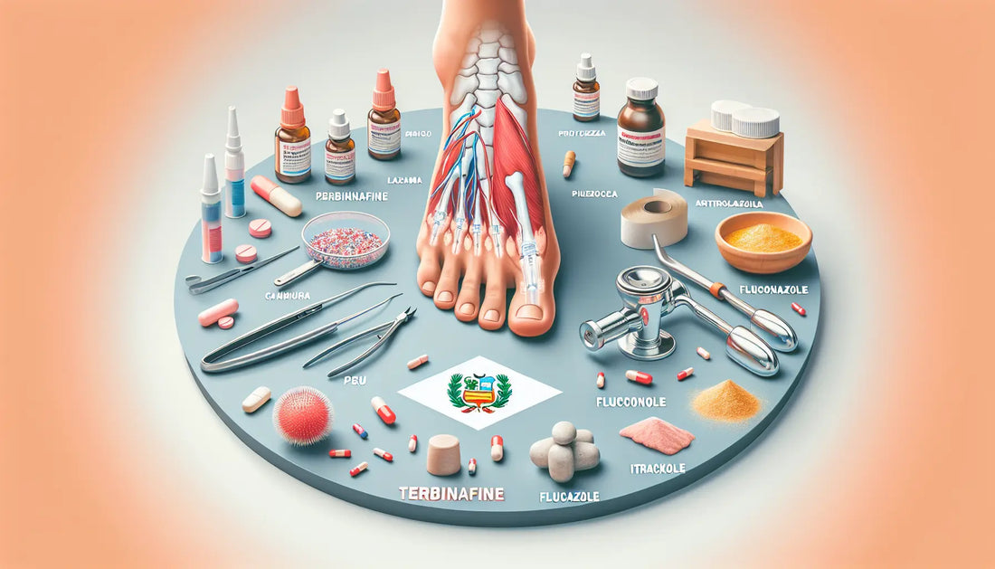 Terbinafina vs fluconazol vs itraconazol: cuando se comparan — imagen de portada educativa sobre podología, uñas y salud del pie en Perú; Inkapodo, farmacia podológica.